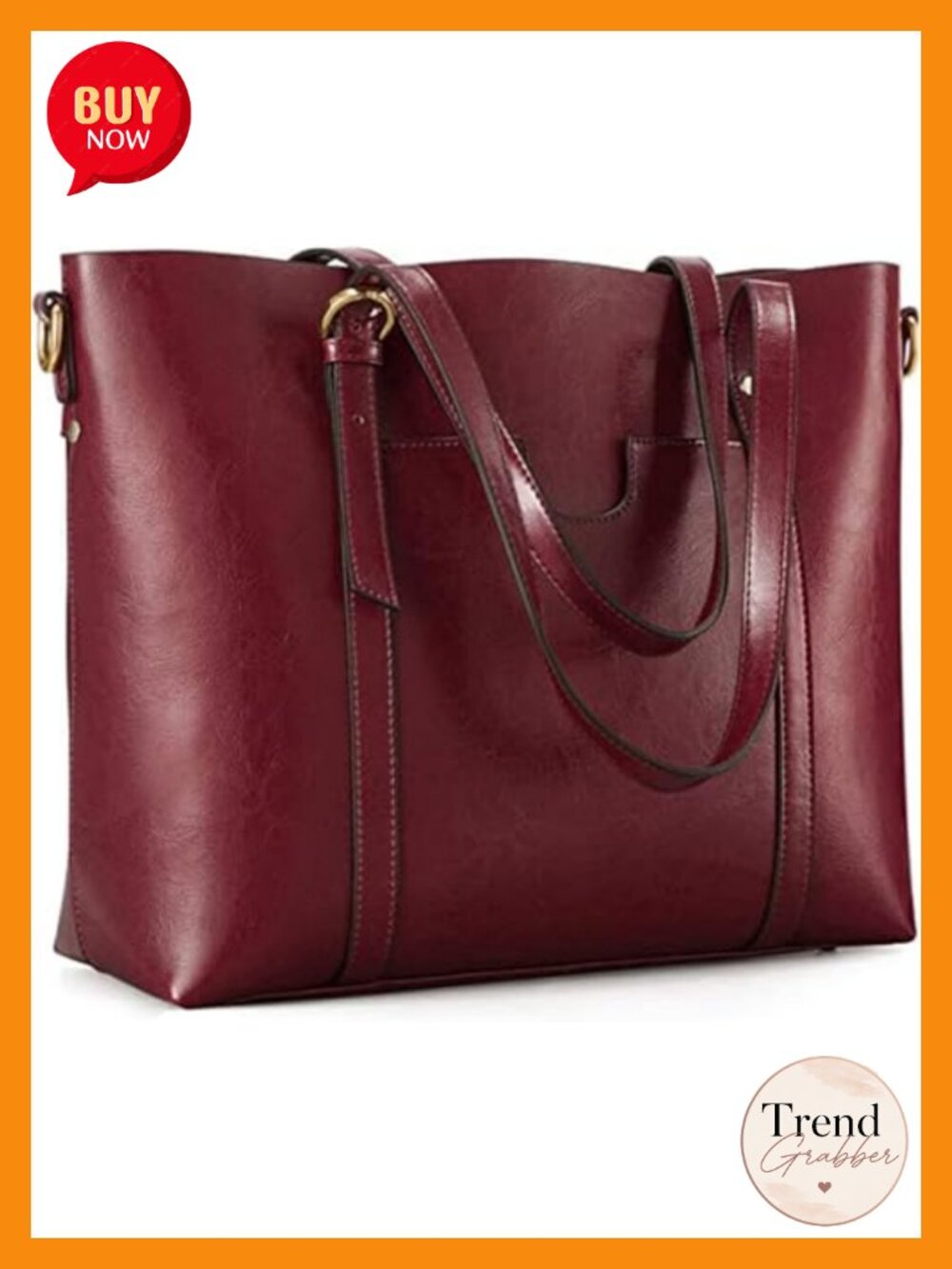 Genuine Leather Tote Bag for Women Waxed Cowhide Shoulder Purse